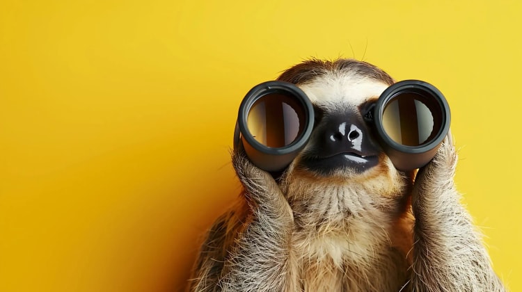 Petit animal avec jumelles représentant les démarches pour souscrire une assurance de prêt