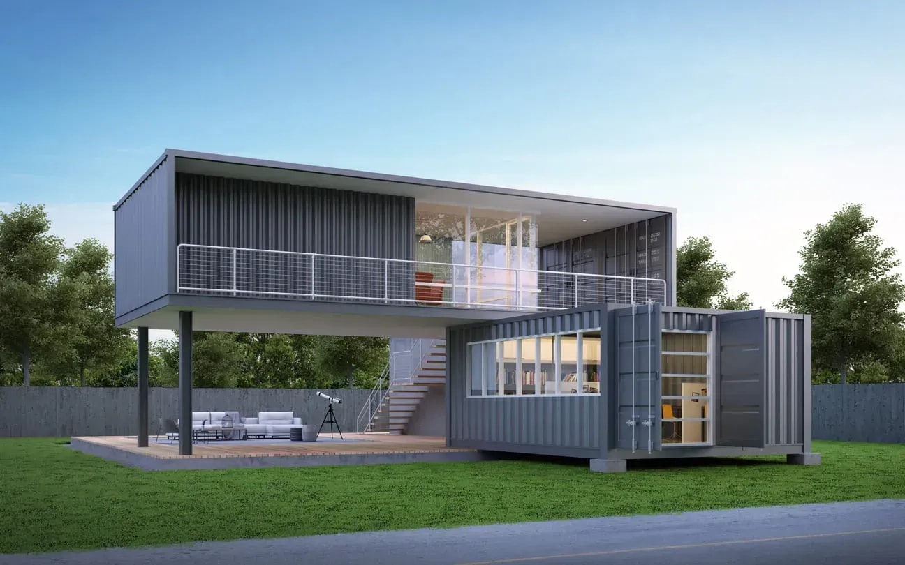 Maison conteneur moderne illustrant la tendance écologique et innovante dans l’immobilier